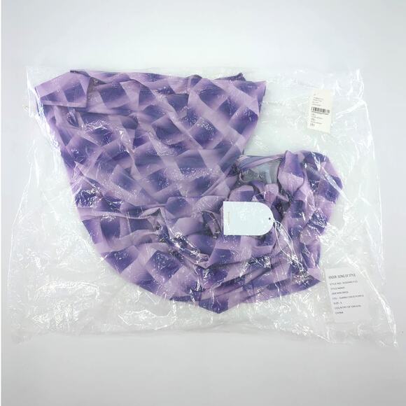 Gianni Song of Style Check Purple Jade Mini Dress S - Picture 3 of 11